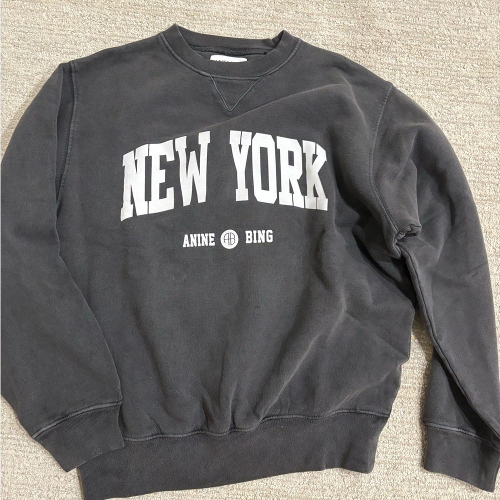 Anine Bing unisex Charcoal Crewneck Sweater